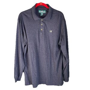 Big Dogs Mens XL Short Sleeve Pullover Blue Polo Shirt Casual Buttons Collared